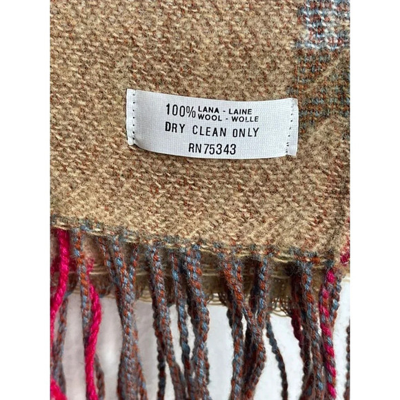 Vintage Corrierildo Italy Wool Reversible Fringe Blanket Scarf Winter Shawl - Picture 12 of 12